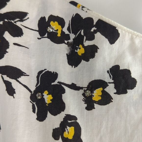 Vintage 1950s Georgiana Drop Waist A-Line Cotton Dress, With Rhinestones - Picture 14 of 16